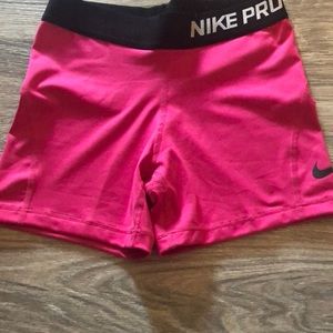 Pink and black Nike pro spandex. Youth medium.